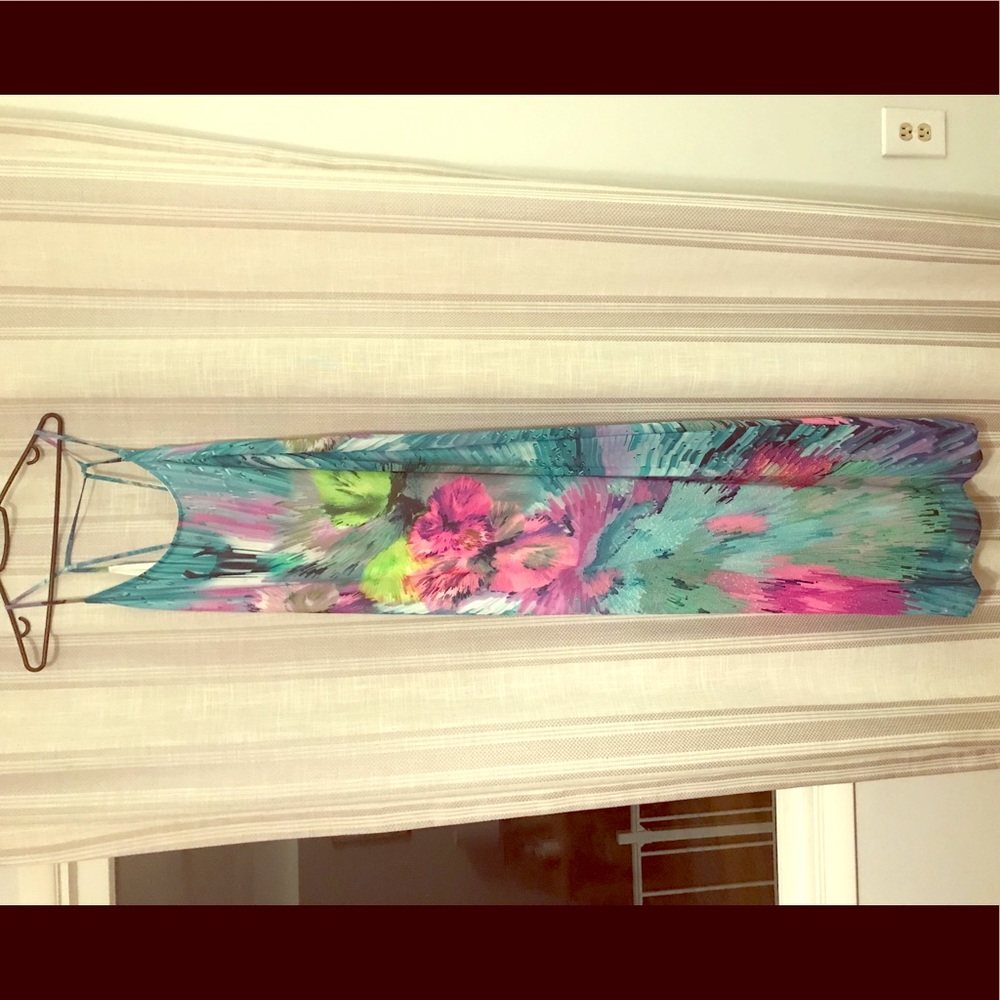 Ark & Co Low Back Strappy Bright Floral Maxi NWT